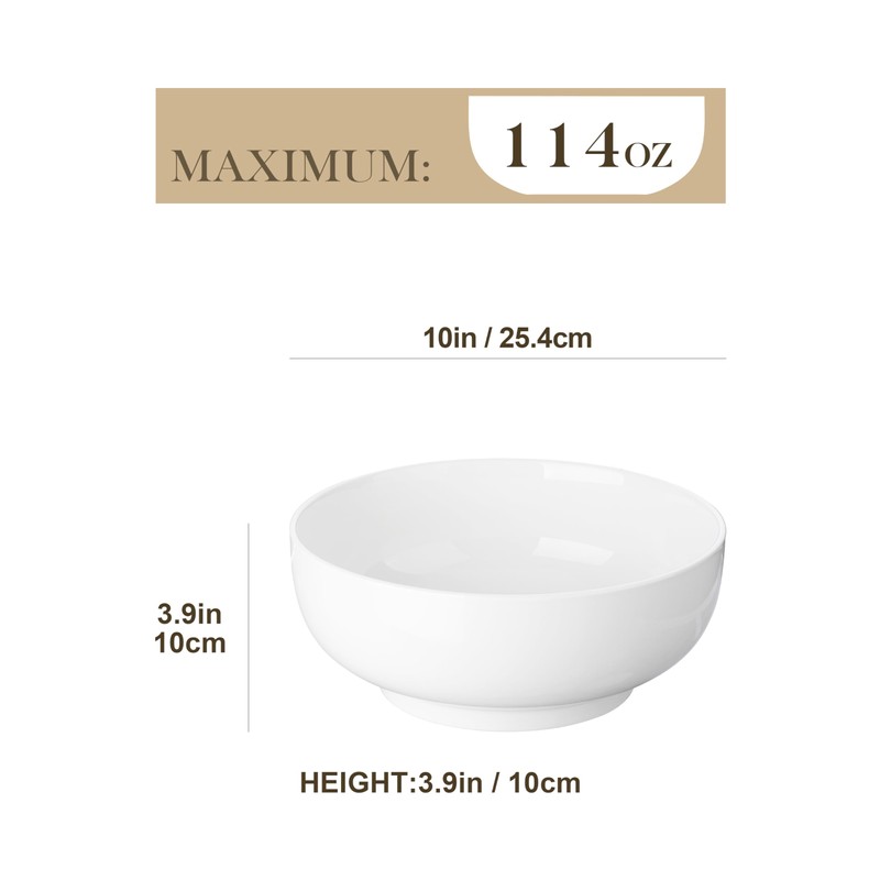 MALACASA Serving Bowls, 114 OZ(10") Extra Large Salad Bowls Set