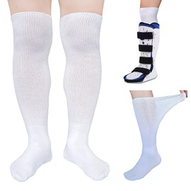 CIRZUEX 2 Pairs Replacement Sock for Air cast Walking Boot Walker Brace - Air Cam Walkers Fracture Boot Orthopedics Socks Cast Boot Sock 2 Pairs