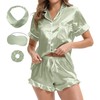 MORFORU Silk Pajamas for Women Satin Pajama Set 2 piece