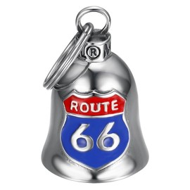 BOBIJOO JEWELRY - Lucky Bell Motorcycle Protection Biker Triker Route 66 Silver 316L Stainless Steel, silver
