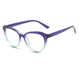 TECH-LINE-DIRECT FASHION ACCESSORIES Anti-blue Light Cat Eye Optical Glasses Women Clear Lens Classic Glasses Frames (Purple/Clear Frame + Clear Lens)
