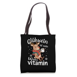 Mulled Wine Is My Winter Vitamin Mulled Wine Reindeer Winter Tote Bag