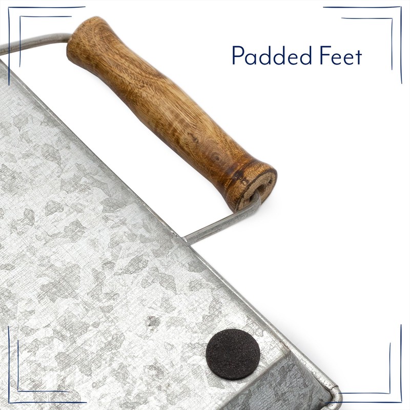 AuldHome Design Galvanized Farmhouse Trays (Set of 2, Small &