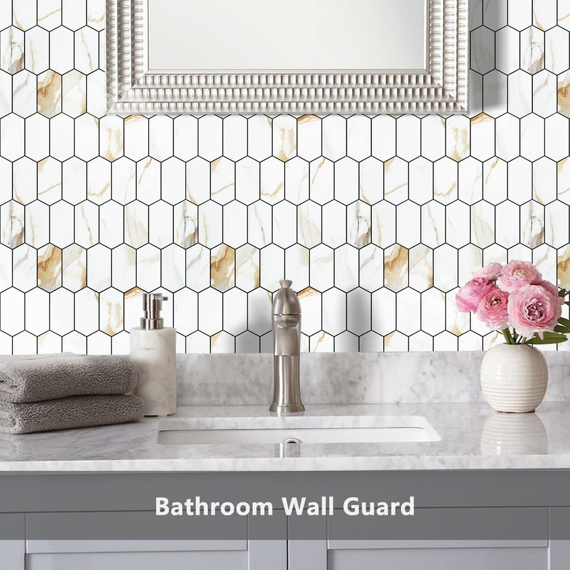 Vamos Tile Long Hexagon Peel and Stick Backsplash Tile -