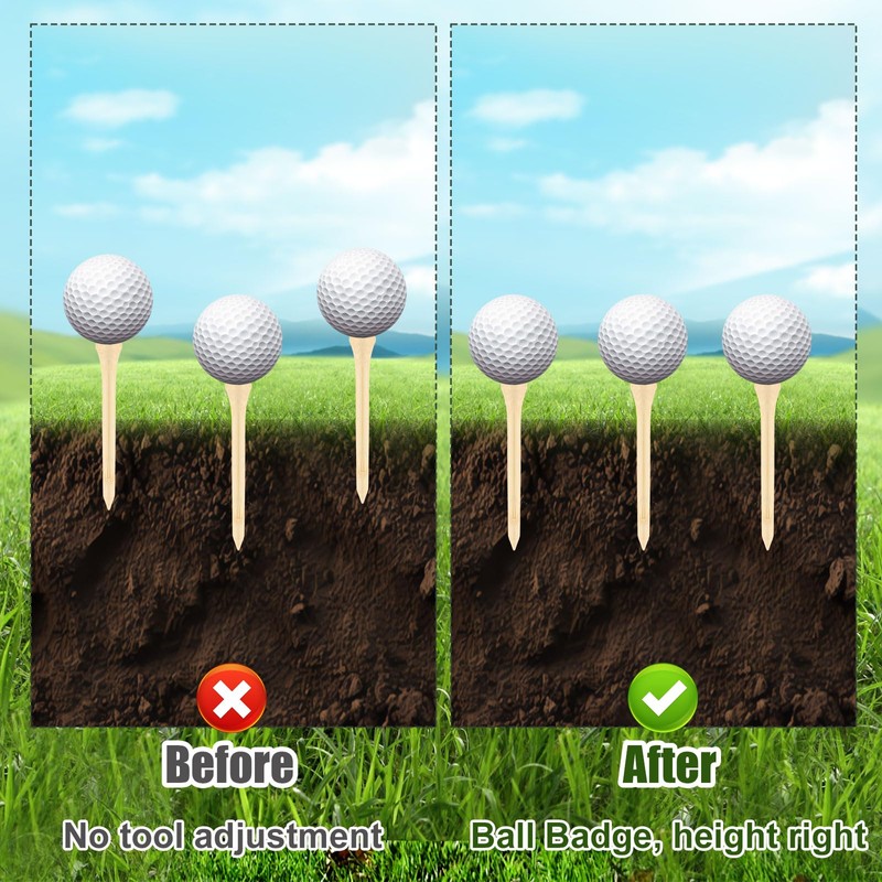 Lyreh Golf Tee Height Adjuster & Tees Holder Set, 5