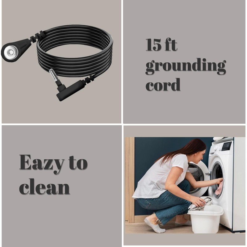 Grounding Sheets with 15 feet Grounding Cord, 5% Conductive Silver
