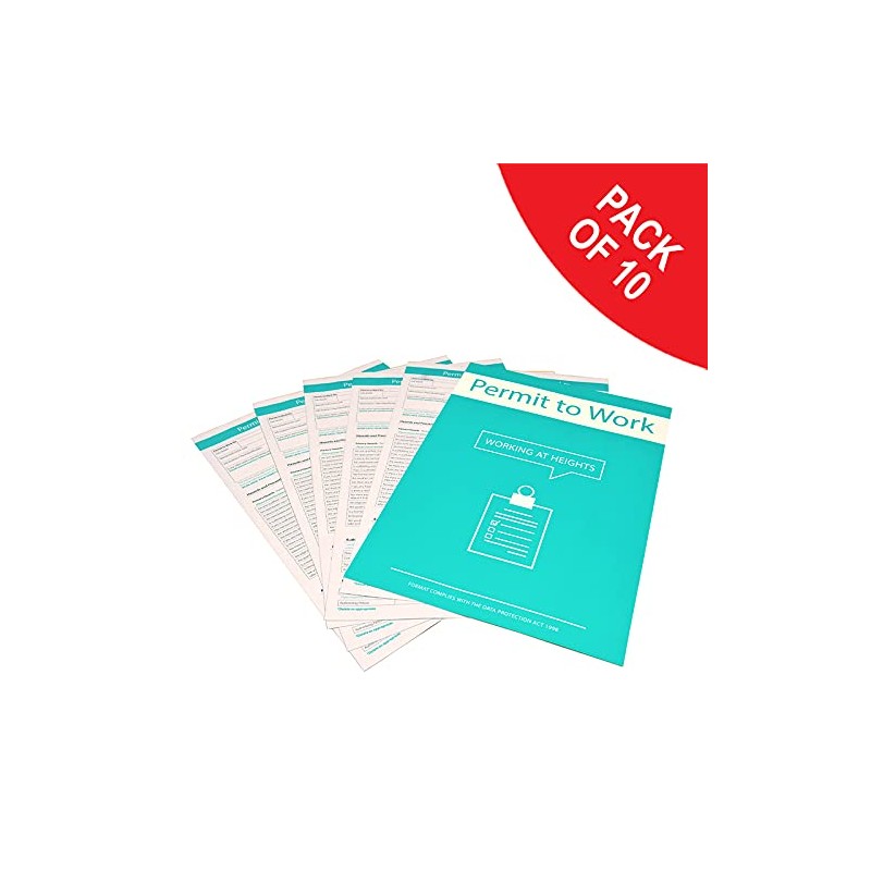 Working At Heights Permit To Work Forms, A4, (Pack of