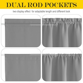 NICETOWN Sidelight French Door Room Darkening Curtain Thermal Insulated Window Treatment Curtain for Narrow Glass Door Rod Pocket Blackout Drapes with Tieback 25 inch by 50 inch, Silver Grey, 1 Panel