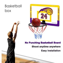 Mini Basketball Hoop with Basketball & Air Pump, Indoor Outdoor Basketball Hoop for Door and Wall of Bedroom and Office, Basketball Hoop Indoor for Kids Boys Girls Teens and Adult Gift - AG01