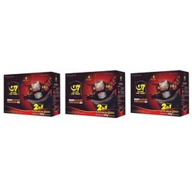 3 Packs - Instant Black Coffee with Sugar - Ca Phe Den Hoa Tan - 15 Bags per Box