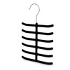 Set of 3 Non-Slip Velvet Tie Hangers, Black - Holds