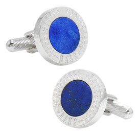 DAKS Ducks Round Lapis Lazuli Stone Cuff Links Cufflinks dc10121, Brass, Lapis Lazuli