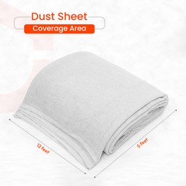 Cotton Dust Sheets for Decorating and Painting Size 12ft x 5ft Heavy Duty Furniture Floor Stairs Reusable Washable