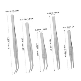 NOLITOY 5pcs Stainless Steel Tweezers for Balcony Vegetable Garden Lash Tweezers Terrarium Garden Accessories