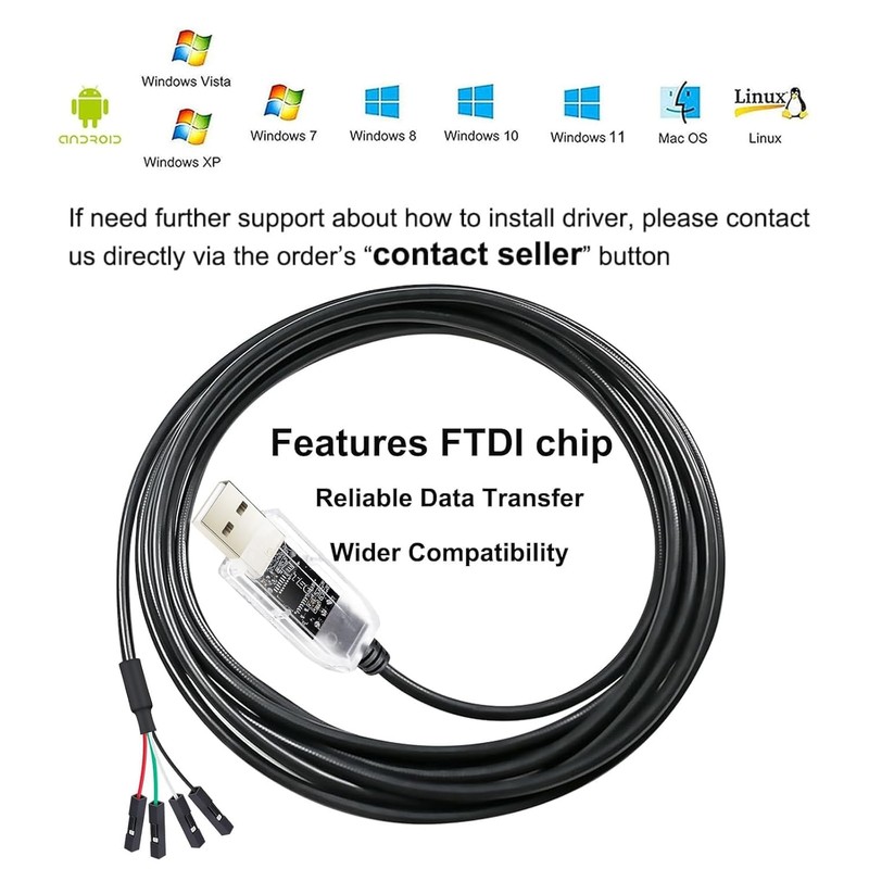 DTECH USB to TTL Adapter 3.3 V 4 Pin Prolific
