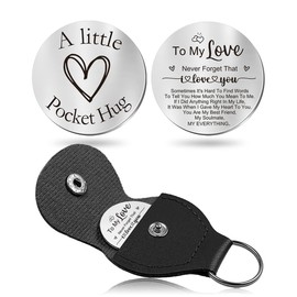 CINDYHE Pocket Hug Token keychain Gifts for Men Women Him Her Dad Mom Son Daughter Brothers Sisters Teacher Boy Girl Friends (To My Love)