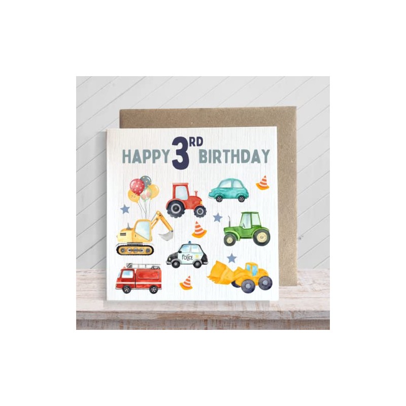 Second Ave 3rd Birthday Age 3 Children's Kids Baby Tractor