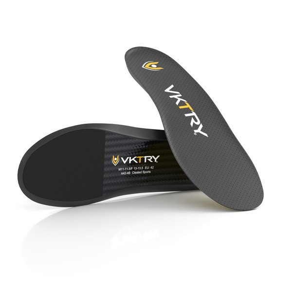 VKTRY Gold Performance Insoles–Customized Carbon Fiber Inserts, Cleated Shoes–Football, Baseball,