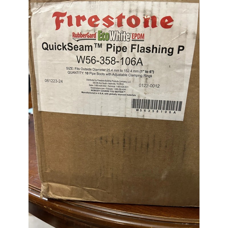 Firestone Rubbergard Eco White QuickSeam Pipe Flashing / Pipe Boot