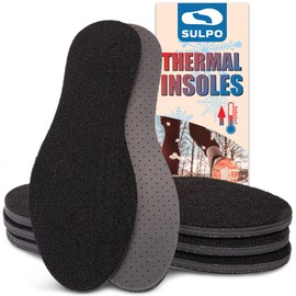 SULPO 4 Pairs of Winter Insoles Men and Women - Breathable Fleece Insoles with Activated Carbon - Warm Insoles Shoes Men and Women - Thermal Shoe Insoles for Cold Weather - 35-48 EU