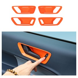 TOYCIDFG Car Inner Door Handle Frame Panel Cover Trim Compatible with Ford Maverick 2022-2024 Interior Accessories (Orange)