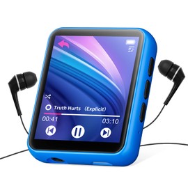 32GB MP3 Player Bluetooth 5.0 mit Voller Touchscreen, Verlustfreier HiFi-Musikplayer mit Metallgehäuse, mit UKW-Radio, Lautsprecher, Line-in Aufnahme, Unterstützung bis zu 128 GB