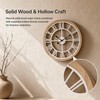 Wall Clock 24 Inch Large Wooden Silent Non-Ticking