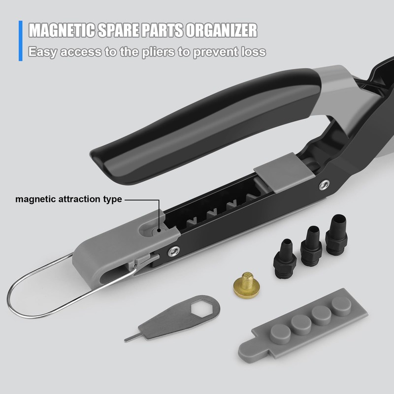 Diyife Pro Magnetic Belt Hole Puncher, [Upgraded] Effortless One-Squeeze Leather