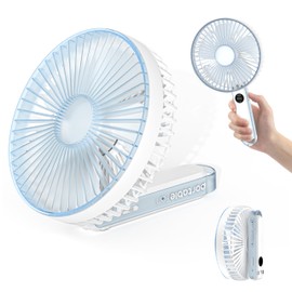 Desktop Fan, Quiet, Small, Foldable, Multi-Purpose, Maximum Diameter Wide-Angle Fan, 4-Way (Desktop, Hanging, Handy, Wall Mounted), Handheld Fan, Thin, 180° Angle Adjustment, 4 Levels, 6,000 mAh