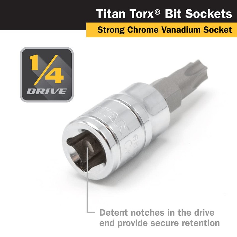 Titan Tools 66915 1/4-Inch Drive x T15 Star Bit Socket