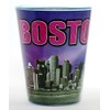 Boston Massachusetts Purple Grey Skyline Outside Blue Skyline Inside Shot