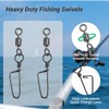 QISHUO Barrel Stainless Snap Swivels Strength Saltwater Lure Connector Fishing