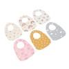 6pcs Infant Bibs U Shaped Snap Button Closure Cotton Waterproof