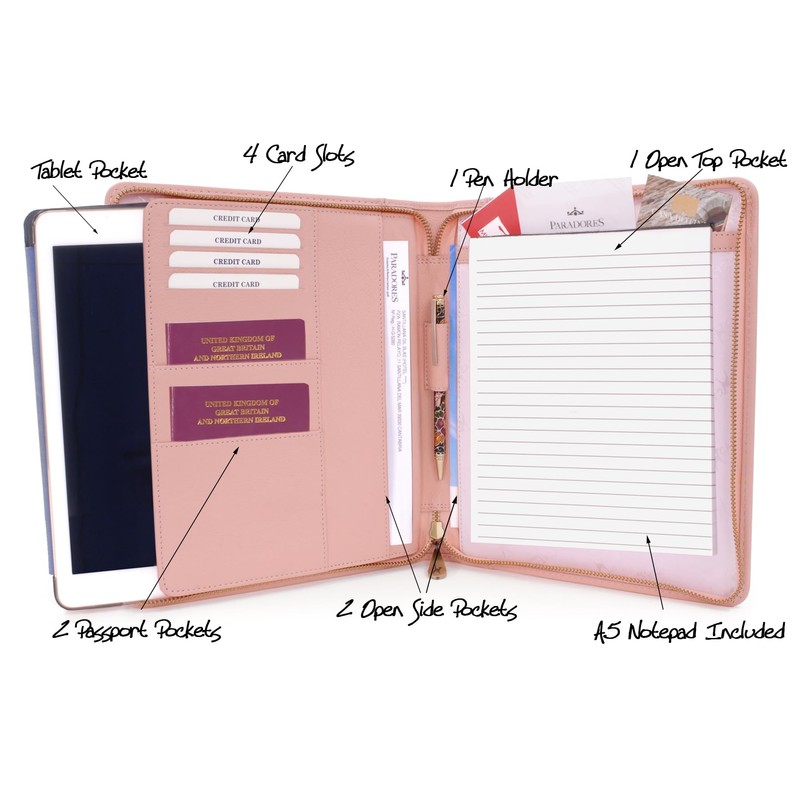 Catwalk Collection Handbags - Women's Leather A5 Conference Folder -