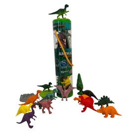 Set Tiere Kunststoff Spielzeug für Kinder Tiere Bauernhof Dinosaurier Jungla Tiere Wilde Meerestiere Set mit 15 Miniaturtieren für Kinder Ozean Tiere Zoo Bauernhof (DINOSAURI)