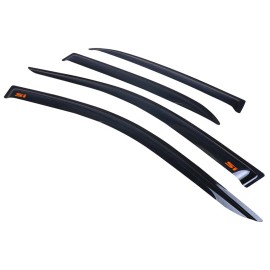 Unbranded Fits 03-07 Honda Accord 4DR Sedan 7TH Window Visor Rain Shade w/ Orange SI