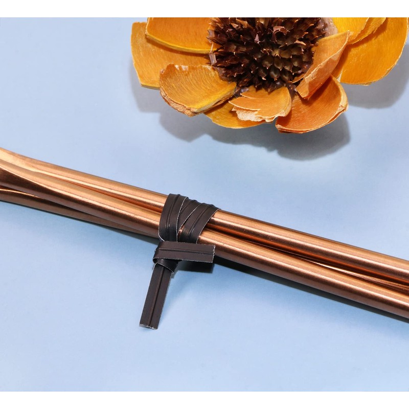 ONLYKXY 100 Black Kraft Paper Twist Ties (15cm/5.9inch)