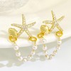 Gold Starfish Earrings Seashell Shell Earrings Dangle Summer Beach Jewelry