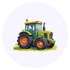 24 x 40mm Round 'Green Tractor' Stickers (SK00069530)