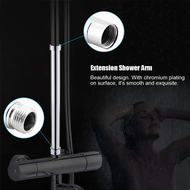 Fdit Extensión de Brazo de Ducha Tubo Extensor de Acero