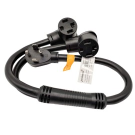 Parkworld NEMA 14-30 Splitter, 240V Splitter Dryer 14-30P Male Plug to (2) 14-30R Female Receptacle, Dryer 4-Prong 30 AMP 14-30 Dryer Y Adapter Cord (3FT)