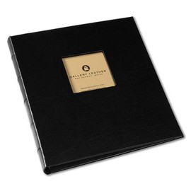 Leather Presentation Binder .75" with Window & Hubbed Spine by Gallery Leather - Belfast Black