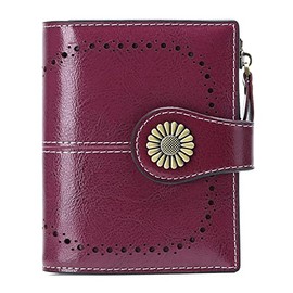 SENDEFN Bifold Purse Card Holder Wallet Genuine Leather RFID Blocking Wallet for Women with 16 Card Slots