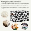 Animal Cow Print Square Storage Basket Bin Canvas Fabric Compressible