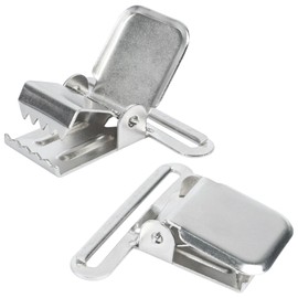 KUNN 2 Inch Suspender Clips Heavy Duty Suspender Clips Metal Holder Fasteners, White Plating, 2 Pcs