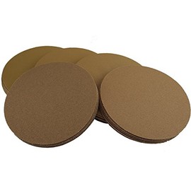 TigerShark 6 Inch Sanding Discs No Hole Grit 80/100/120/150/220 10pcs each Assorted Special Anti Clog Coating Paper Gold Line Hook and Loop Dual Action Air Random Orbital Sander Paper