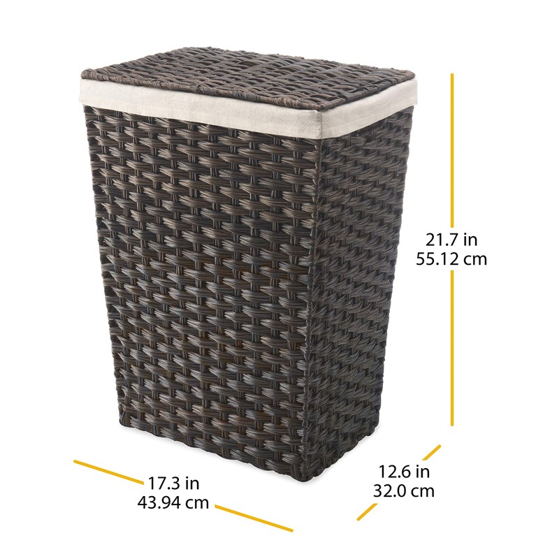 Whitmor Rattique Laundry Hamper with Lid and Removable Liner -