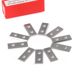 Trvoxviq 2 Cutting Edges Replaceable Carbide Reversible Blades 1.5 mm Thick, Pack of 10 Replacement Blades 12 x 30 x 1.5 mm, for Reversible Plates Flush Cutter (as a Replacement), with 2 Screws
