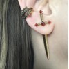 Gothic Sword Earrings - Black Retro Sword Stud Earrings with