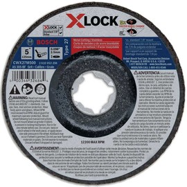 BOSCH CWX27M500 5 in. x .098 in. X-Lock Metal Cutting Abrasive Wheel 30 Grit Compatible with 7/8 in. Arbor Type 27A (ISO 42) for Applications in Metal Cutting